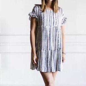 Everly Babydoll Dress Womens Tie Dye Anthropologie Ruffled Small Boho Mini